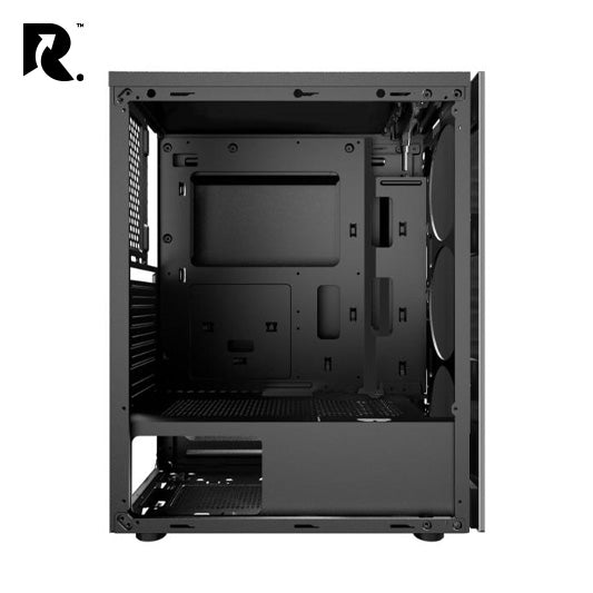 ICEMASTER Shadow Tempered Glass Black ATX Gaming Cabinet/Computer Case with 4 RGB Fans, 2 USB 2.0 Slots, USB 3.0 Slot, Ssd Slot, 7 Expansion Pci Sockets